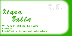 klara balla business card