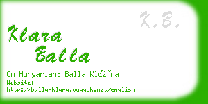 klara balla business card